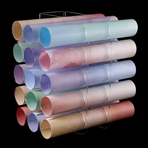 Outus Vinyl Storage Rack Acrylic 15 Holes Vinyl Roll Holder Craft Paper Storage Organizer Aperture 2 Inch Multiple Display Stand for Craft Room Home Office School, 12 x 7.8 Inch(Clear) - color: Clear