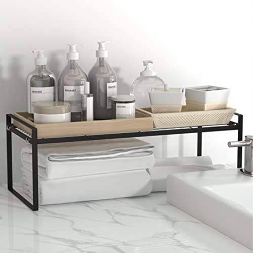 Cabinet Shelf, 20" Kitchen Counter Shelf, Metal Wire Stackable Cupboard Spice Rack, Space Saving Countertop Orgainzer and Storage Rack Shelves for Kitchen Pantry Bathroom - size: Large (20 inch)