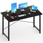 OLIXIS Home Office Computer Desk, Small Office 47-inch Writing and Study Desk, Bedroom Table with Metal Frame and Wooden Top, Compact Modern Study Table for Home Use, Black - color: Black, size: 47-In