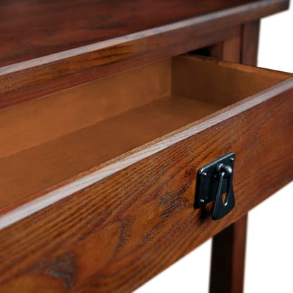 Leick Home Mission Console Table, Solid Wood, 1 Storage Drawer, Bottom Display Shelf, Narrow Depth, Easy-Assembly, For Living Room/Hallway, Russet, 30 in L x 10 in W x 28 in H, 9057-RS - color: Russet