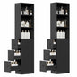 ARTETHYS Tall Narrow Free Standing Bathroom Storage Cabinet Set of 2, Black | 3-Level Adjustable Shelves, Home - Space Saver for Living Room Kitchen, 3 Drawers - color: Black Set of 2