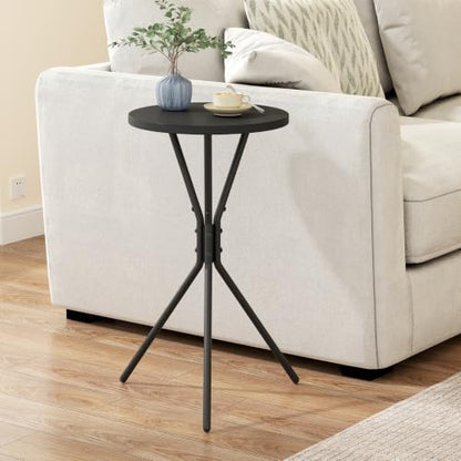TUTOTAK Small Round End Table, Mini Side Table, Drink Table, Pedestal Table | for Small Spaces, Accent Nightstand, livingroom, Bedroom, Black TB01BK098 - color: Black, size: 1 Pack, style: Triangle