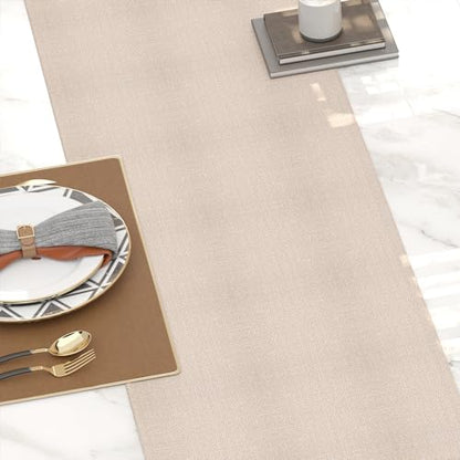 Set of 4,Soft Caddice Faux Linen 2 Side Place Mats Heat Resistant Dining Table Place Mats Kitchen Table Mats 12 x 18 Natural Linen - color: Natural Linen, size: Rectangular Placemats 12" x 18"
