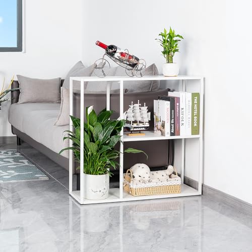 HDANI Console Table, Narrow Entryway Table, 3 Tier Metal Hallway Table, 9.8''Dx31.5''Wx29.7''H(White) - color: White, size: 9.8"D×31.5"W×29.7"H