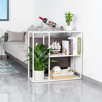 HDANI Console Table, Narrow Entryway Table, 3 Tier Metal Hallway Table, 9.8''Dx31.5''Wx29.7''H(White) - color: White, size: 9.8"D×31.5"W×29.7"H