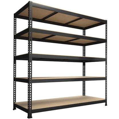 PrimeZone 47" W x 23.6" D x 71" H Large Heavy Duty Storage Shelves - 5 Tier Adjustable Garage Storage Shelving, Metal Storage Utility Rack Shelf Unit for Warehouse Pantry Closet Kitchen, Black - size: 47"W x 23.6"D x 71"H