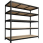 PrimeZone 47" W x 23.6" D x 71" H Large Heavy Duty Storage Shelves - 5 Tier Adjustable Garage Storage Shelving, Metal Storage Utility Rack Shelf Unit for Warehouse Pantry Closet Kitchen, Black - size: 47"W x 23.6"D x 71"H