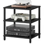 LELELINKY 3-Tier AV Media Player Stand, Stereo Cabinet, Modern Stereo Cabine,Game Console Shelf,Wooden TV Stand,Multifunctional Entertainment Center, Suitable for Home, Conference Room, Black - color: Black, size: 3 Tier