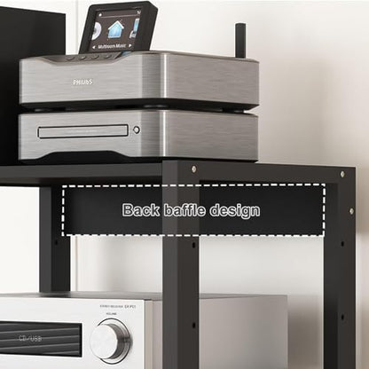 3/4/5 Tier Audio-Video Media Stand with Adjustable Shelves, Home Stereo System Entertainment Components Cabinet for Gaming, Meeting, Living, Recording Room, Black(50x40x48.5cm) - size: 50x40x48.5cm