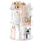 Rotating Makeup Organizer, DIY 8 Adjustable Layers Spinning Skincare Storage, Cosmetic Display Case with Brush Holder and Perfume Tray, Multi-Function Vanity Bathroom Countertop Organizer Clear - color: Clear