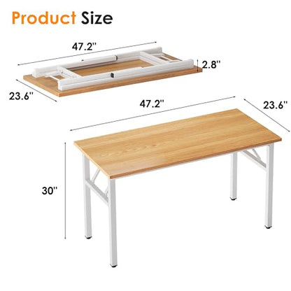 Need 47 inches Computer Desk Office Desk Folding Table with BIFMA Certification Computer Table Workstation,Teak White AC5BW-120 - color: Teak & White, size: 47 inches