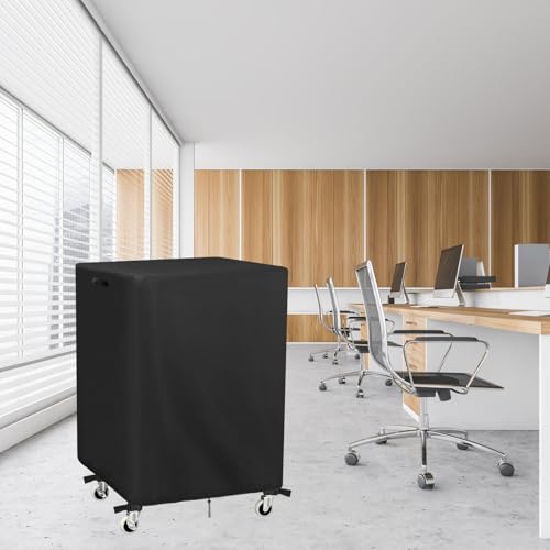 Kingling AV Cart Cover, Waterproof Rolling Media Cart Cover for Multi-Functional Media Carts/Metal Computer Presentation Stand with Wheels Heavy Duty Protection - 24"L x 18"W x 40"H (Black) - size: 24"L x 18"W x 40"H (63x48x102cm)