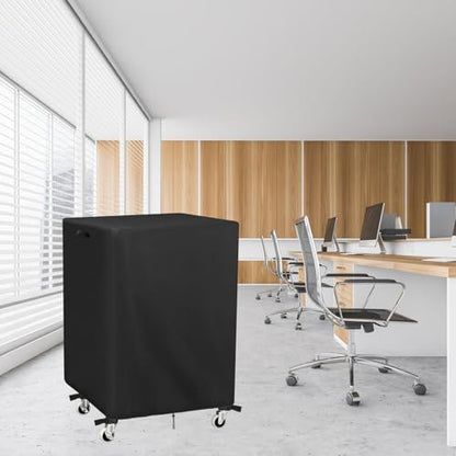 Kingling AV Cart Cover, Waterproof Rolling Media Cart Cover for Multi-Functional Media Carts/Metal Computer Presentation Stand with Wheels Heavy Duty Protection - 24"L x 18"W x 40"H (Black) - size: 24"L x 18"W x 40"H (63x48x102cm)