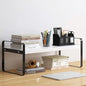 YGYQZ Desk Shelf Organizer for Top of Desk, 1-Tier Desktop Bookshelf, Black & White - color: 1-tier Black/White