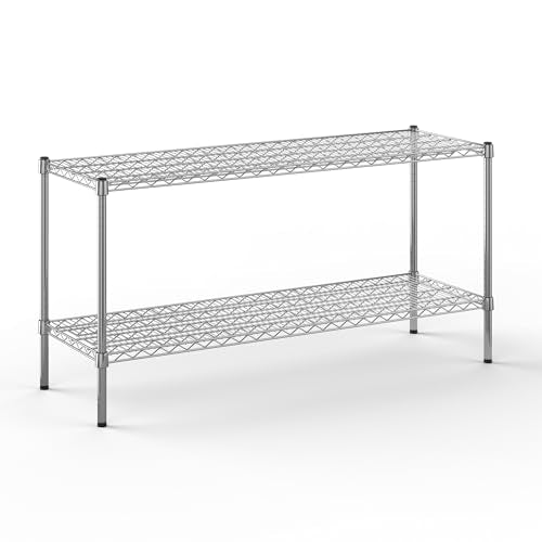 18" Deep x 54" Wide x 27" Height Wire Shelving Kit | 2-Tier | NSF Commercial Storage Rack Unit - size: 18" Deep x 54" Wide