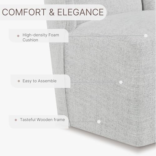 KISLOT Upholstered Dining Chairs Set of 1 with Casters, Wingback Modern Side Armless Deskchair with Rollers for Diningroom Bedroom Livingroom Reading Room, Pale Gray Fabric - color: A Pale Gray Fabric, size: Set of 1