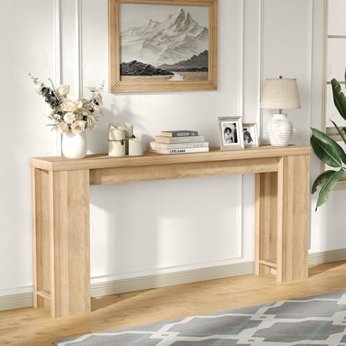FUSOU 70.9'' Long Console Table, Sofa Table Behind The Couch, Farmhouse Entryway Table for Entryway, Living Room, Foyer, Hallway - color: Oak