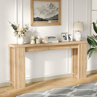 FUSOU 70.9'' Long Console Table, Sofa Table Behind The Couch, Farmhouse Entryway Table for Entryway, Living Room, Foyer, Hallway - color: Oak
