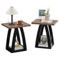 FROMJBEST End Table Set of 2, Side Table Living Room,Nightstand Black&Brown | Sofa Side Table with Shelf, Nightstands Set of 2, Modern End Table for Living Room, Bedroom - color: Brown&black, size: 2