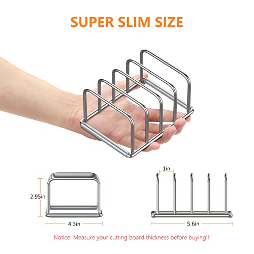 KORRTFID Cutting Board Holder, 2PSC Cutting Board Organizer Rack, 304 Stainless Steel Cookie Sheet Baking Pan and Tray Organizer for Kitchen Cabinet and Pantry Storage (1.0 Inch Width Slots) - size: 1.0 in Slot (2pcs)