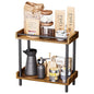 Coffee Bar Organizer and Kitchen Countertop Shelf - 2 Tier Spice Rack, Mug Holder, Storage Stand for Coffee Station Accessories Wooden Bathroom & Desk Organizers