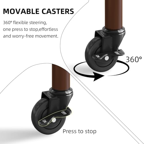 2 Tier Heavy Duty Rolling Plant Stand, 2 Pack Coffee | Indoor & Outdoor,150 lbs Capacity,Easy Move Cart,Balcony, Patio, Garden,Planter with Wheels - color: 2 pack coffee