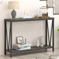 FOLUBAN Console Table for Entryway, Modern Sofa Table Behind Couch, Narrow Entry Table for Hallway, Living Room (Industrial, Dark Gray) - color: Dark Gray