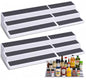 Oizeir Plastic 3-Tier Expandable Spice Rack, Adjustable Length, Stability with Non-Skid Shelf, For Easy Visibility, Organizer for Kitchen Cabinet, Pantry or Countertop, (2-Pack), White/Grey | Expandable Plastic Spice Rack Organizer, Adjustable Length 3 Ti