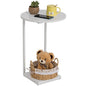 HDANI C Table End Table,Couch Table that Slide Under,Sofa Side Table in Living Room,White - color: White, size: Round
