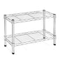 Shelving Inc. 8" d x 24" w Chrome Wire Shelving with 2 Tier Shelves, Weight Capacity 800lbs Per Shelf - size: 8" d x 24" w x 14" h