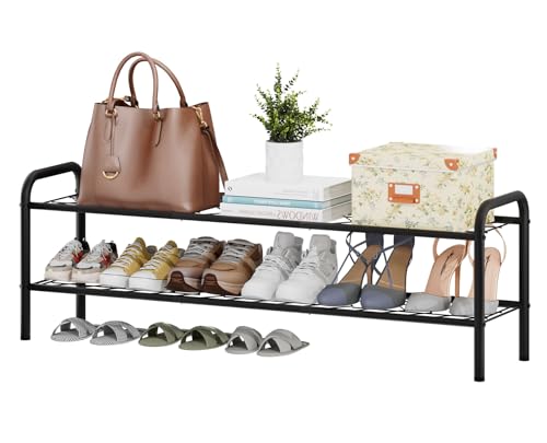 viewcare 2-Tier Shoe Rack for Closet, Extra Long Shoe Rack for Entryway & Garage, Sturdy Metal Construction, Shoe Organizer Holds 9-13 Pairs - size: 2-Tier(Extra Long)