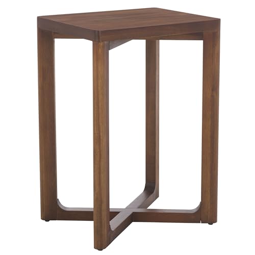SAFAVIEH Home Collection - Akai Accent Table, Walnut Brown Side Table with Cross Base, Fully Assembled (ACC2400A) - color: Walnut