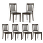 COLAMY Wooden Dining Chairs Set of 6, Solid Rubberwood Kitchen & Dining Room Chairs,Windsor Style Seating, Rustic Dining Table Chairs, Non-Slip Foot Pads, Farmhouse & Traditional Seating,Dark Brown - color: Darkbrown, size: Set of 6