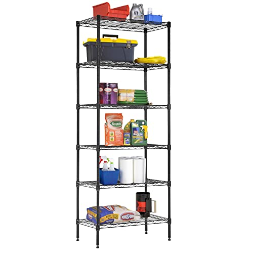 BestOffice Adjustable Wire Shelving Storage Shelves Heavy Duty Shelving Unit for Small Places Kitchen Garage (Black, 13 D x 23 W x 59 H) - color: Black, size: 13"D x 23"W x 59"H