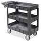 Dryser Utility Cart with Wheels, 40" x 17" Heavy Duty 550 lb. Capacity with Shelves - 3 Tier Rolling Cart with Four 5" Swivel Casters for Warehouse, Garage, Cleaning - size: 3 Shelves 4 Swivel 40x17