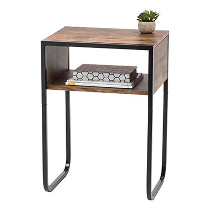 IRIS USA Wood and Metal Frame Side Table, Accent Sofa End Table Coffee Snack, Bedroom Night Stand, Living Room Computer Desk, A-Shape - style: A-Shape