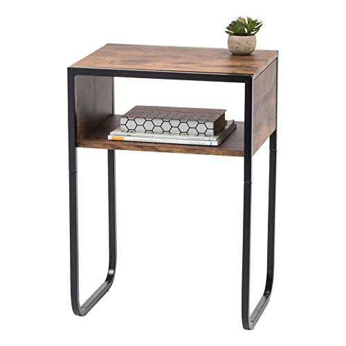 IRIS USA Wood and Metal Frame Side Table, Accent Sofa End Table Coffee Snack, Bedroom Night Stand, Living Room Computer Desk, A-Shape - style: A-Shape