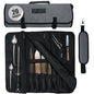 Asaya Waxed Nylon Chef Knife Roll Bag with 20 Slots and Zippered Pockets - Professional Chef Knife Bag & Storage Case, Tool Carrier with Shoulder Strap - Knives Not Included (Grey) - color: Gray