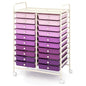 DREAMADE Rolling Cart with Storage Drawers, Utility Cart w/Removable Plastic Drawers, Lockable Wheels, Art Cart for Classroom Organization Art Supplies Office Scrapbook (20 Drawers, Purple Gradient) - color: Gradient Purple, style: 20 Drawers