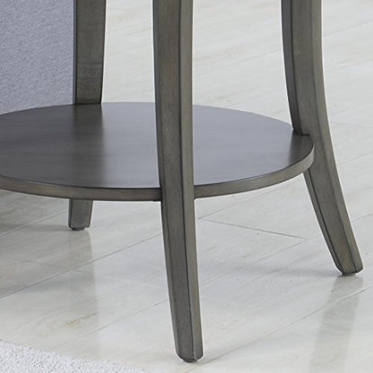 Roundhill Furniture Perth Contemporary Oval Shelf End Table, Gray - color: Grey