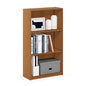 Furinno BASIC Book Shelf, 3-Tier Modern Bookshelf, Bookcase with Open Shelves, 9.3" x 21.8" x 39.5", for Living Room, Bedroom, Home Office, Light Cherry - color: Light Cherry, size: 3-Tier