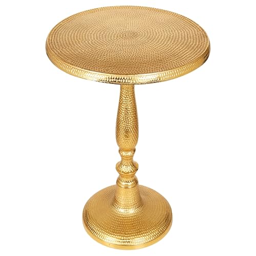 CLEENTABLE Gold Metal End Table for Living Room | 15 Inch Width x 22 Inch Height | Modern Side Table with Premium Finish | Sofa Side Table for Home Decor - color: Gold Brass, size: 15" x 22" - Inch