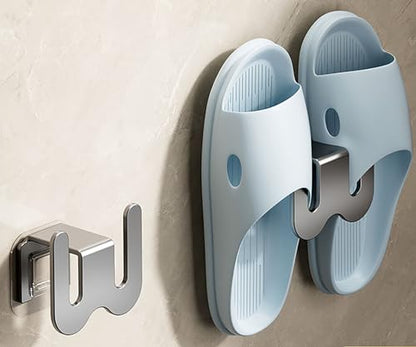 Gray Slipper Rack, 3 Inch x 2 Inch Aluminium No Punching Hole Slipper Holder for Hanging Slipper, Making Your Room Tidy, Used for Bedroom and Bathroom (Gray) - color: Gray