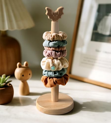 KitchLife Cute Wooden Paper Towel Holder Countertop - Solid Freestanding Paper Towel Dispenser Stand Organizer with Anti-Skid Base (Bat) - style: Bat