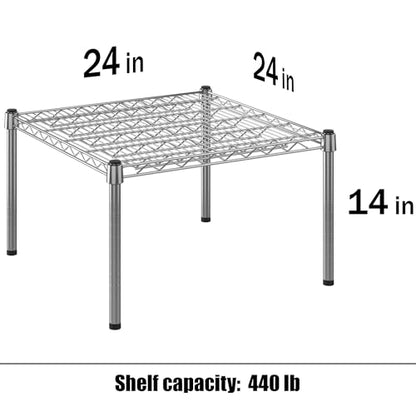 24" Deep x 24" Wide x 14" Height Wire Shelving Kit | 1-Tier | NSF Commercial Storage Rack Unit - size: 24" Deep x 24" Wide