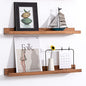 AZSKY Floating Nursery Book Shelves Light Fair Pale Walnut Rustic Picture Photo Ledge Shelves Wall Mounted Wooden Display Shelf for Bathroom Bedroom Kitchen 24 Inch Wall Shelves a Set of 2 - color: Light Walnut, size: 24in set 2