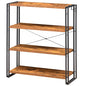 HCHQHS Bookshelf, 4-Tier Industrial Bookcase, Rustic Open Book Shelf, Freestanding Tall Bookshelves with Metal Frame - color: Rustic Brown, size: 4-Tier (31.5"W x 44.5"H)