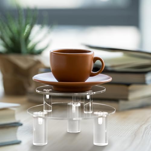 Lineshading 3 Pcs Round Acrylic Display Riser Clear Round Stands Clear Pedestal Riser Board for Cake Plant Dessert Jewelry Collectible Cupcake Figure Wedding Birthday Party Decor(5'', 6'', 8'') - size: 5'',6'',8'', style: Round