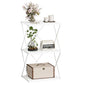 3-Tier End Table Small Side Table Tall Bedside Night Stand with Storage Sofa Side desks for Living Room Bedroom Office Bathroom Small Space White ET-03W - color: White High