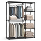 SONGMICS Portable Closet, Freestanding Closet Organizer, Clothes Rack with Shelves, Hanging Rods, Storage Organizer, for Cloakroom, Bedroom, 48.8 x 16.9 x 71.7 Inches, Black URYG026B02 - size: 48.8"L x 16.9"W x 71.7"H